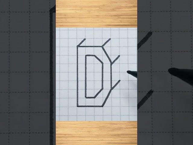 How to Draw D Letter in 3D #art #artcontent #shorts