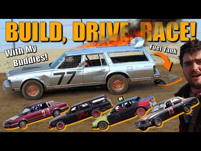 Can We BUILD, Drive & RACE Cars then DRIVE 'em Home? HUGE FIRE!