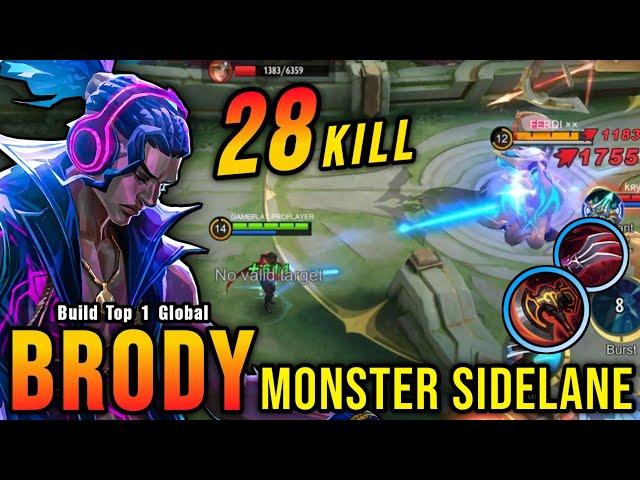 28 Kills!! Brody The Real Monster Marksman!! - Build Top 1 Global Brody ~ MLBB