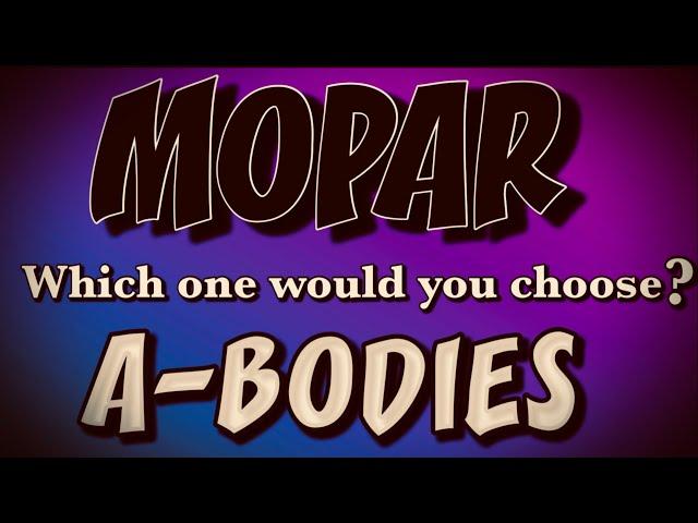 8 MOPAR A-BODIES Barracuda Dart Demon Duster VIEWERS CHOICE