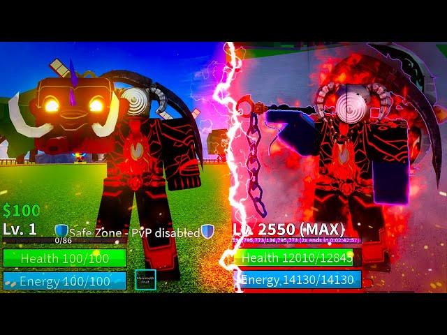 BEATING BLOX FRUITS AS TITAN DRILL MAN! | LV. 1 TO MAX LEVEL | AWAKEN V4 RACE HUMAN, SHARK ANCHOR