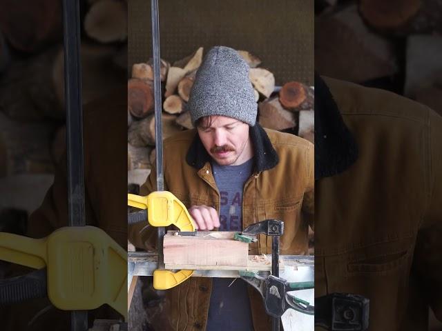 Carving a kuksa out of coffeetree wood