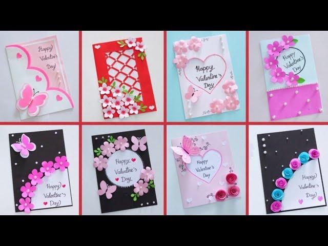 8 simple greeting card making/beautiful valentine's day greeting card idea ||ไอเดียทำการ์ดวาเลนไทน์