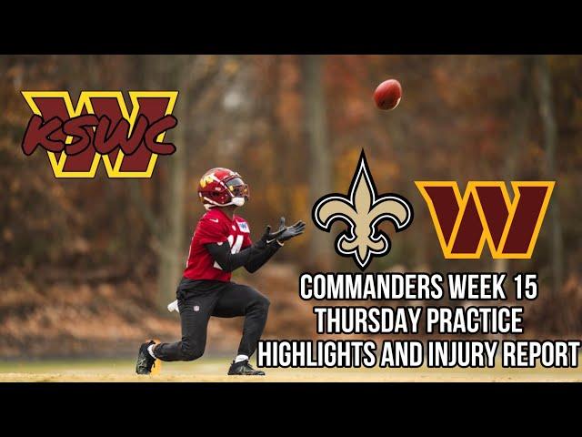 Commanders Week 15 Thursday Practice Highlights and Injury Report. KJ Osborn first practice in DC