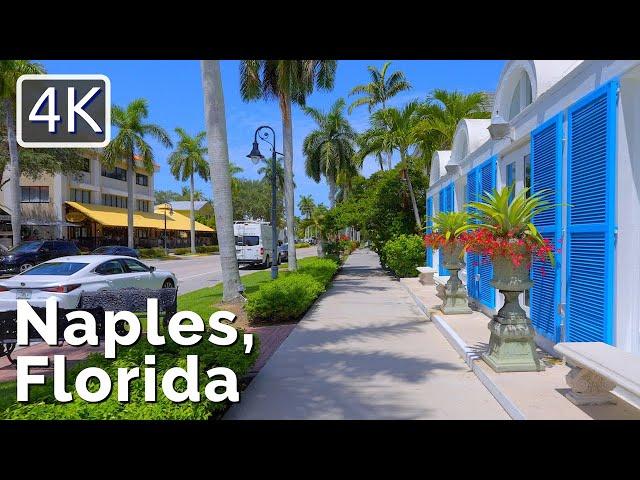 [4K] Naples Florida, Downtown, Third Street South to Naples Beach and Back, 4K Travel Video