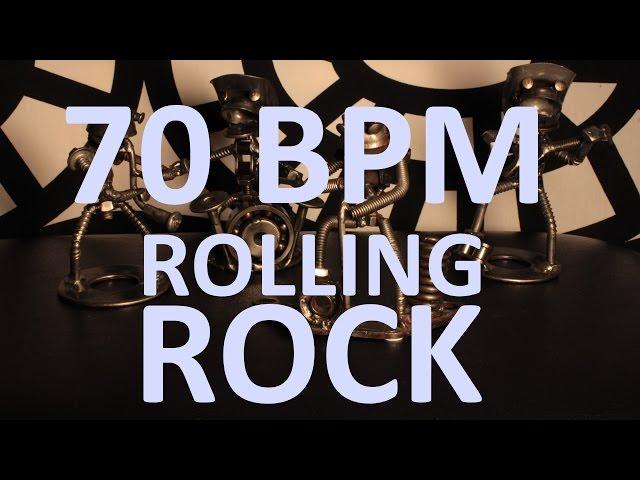 70 BPM - Rolling Rock - 4/4 Drum Track - Metronome - Drum Beat