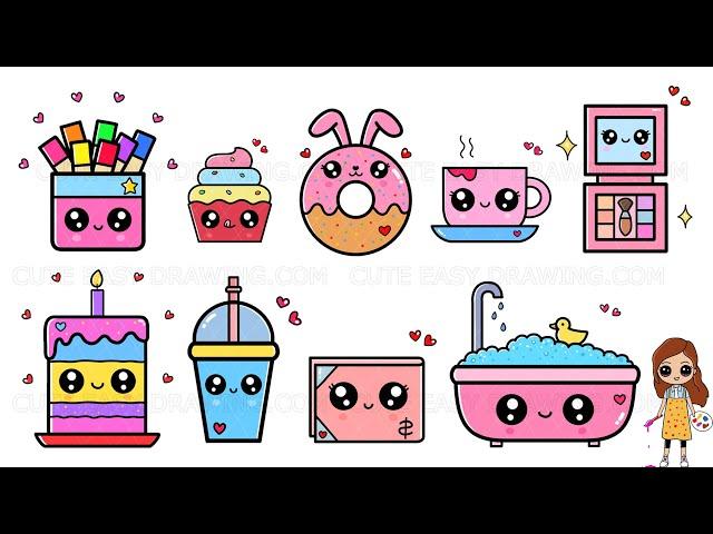 Cute Easy Drawing Video Collection for Kids | 80 Minutes Long Drawing Video Sunday Special