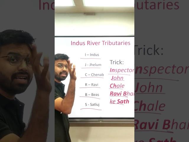 Trick to remember tributaries of Indus River by Abhilash Sir | Aeonias #upsc #mpsc #ias