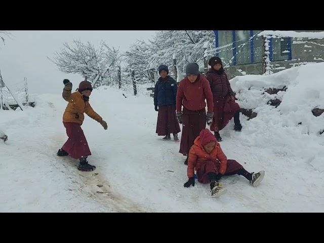 Namkha Khyung Dzong Monastery's winter video 2023 #winterseason #monastery.