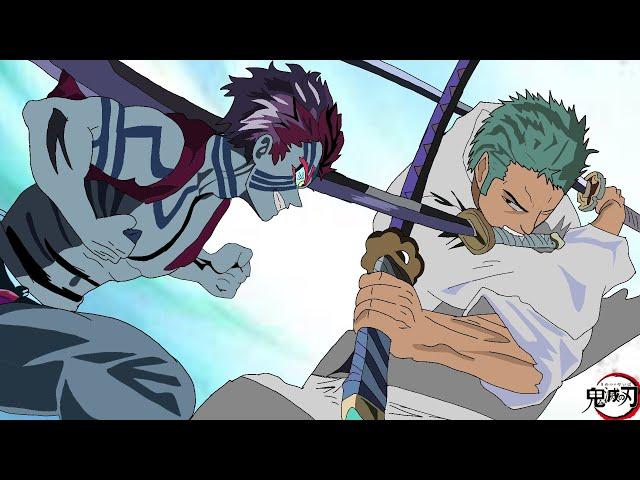 If Zoro was in demon slayer | Zoro saves rengoku | Zoro vs akaza