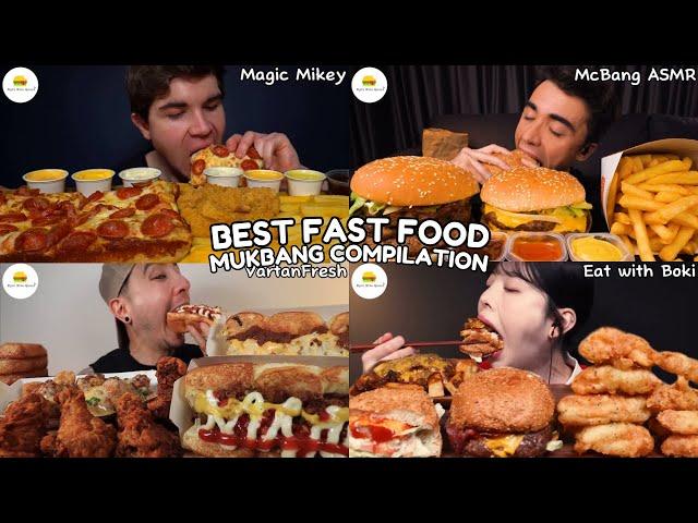 ASMR | BEST FAST FOOD MUKBANG COMPILATION | BURGER, PIZZA, FRIED CHICKEN, HOT DOG EATING SHOW |