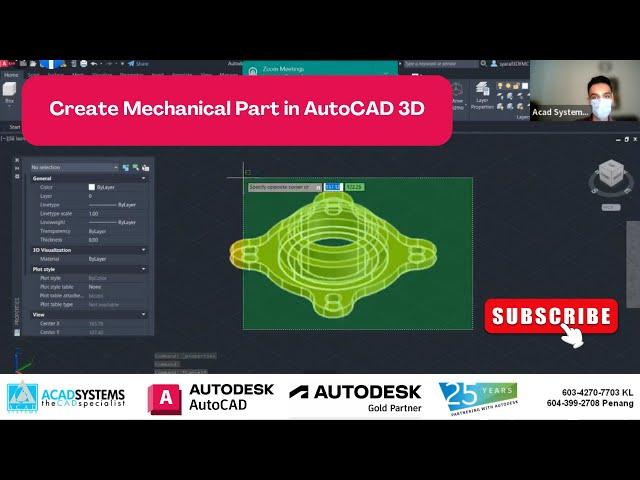 Create Mechanical Part In AutoCAD 3D