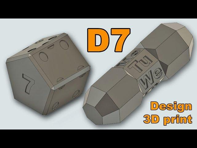 Fair 7 sided dice - D7 - Design and 3D printing