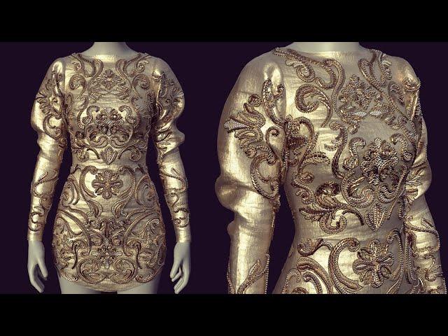 Gold Dress Project Walkthrough - SideFX Houdini, Marvelous Designer