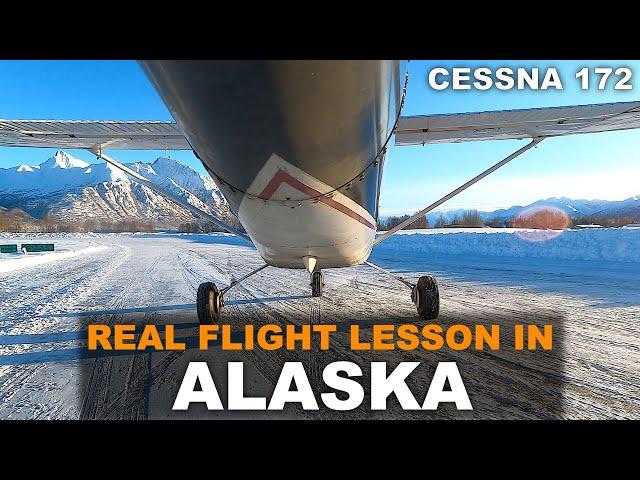 REAL Flight Lesson in ALASKA in a CESSNA 172 (Start to Finish)