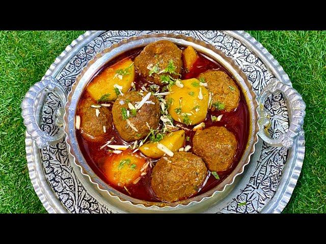 Kashmiri style Aloo Kofta || Alve Kofte ||  Kofta Curry || Potato with meat balls ||