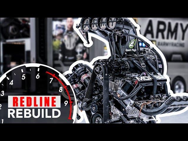 11,000-hp HEMI V-8 engine time-lapse: DSR’s U.S. Army NHRA Top Fuel dragster | Redline Rebuild S2E3