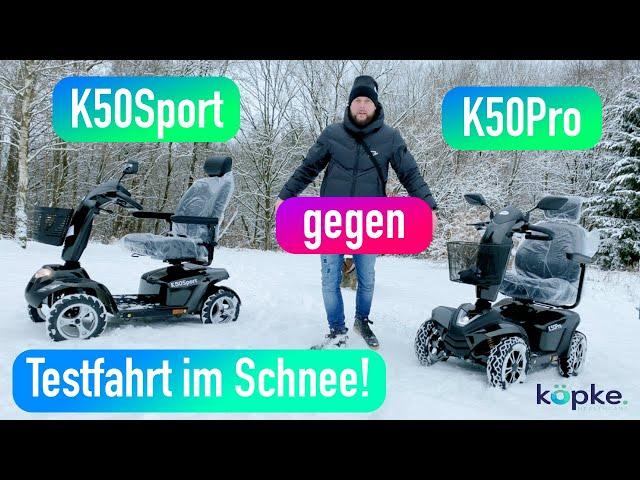 Seniorenmobil, Elektromobil Testfahrt/Probefahrt im Schnee / Köpke-Healthcare