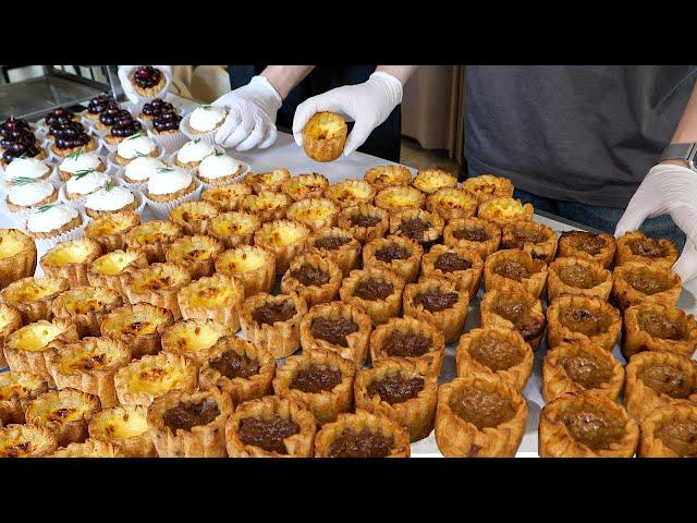 Over 400 Egg Tarts Sold Out Every Day!! Yummy 5 Flavors Egg Tarts Making - Korean Street Food