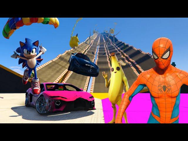 Rampage of Heroes: Spiderman, Sonic, and the Ninja Turtles Conquer the Ultimate Obstacle Course!