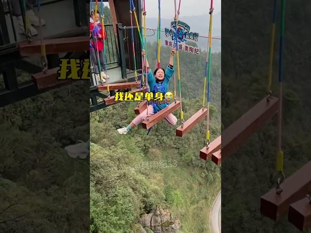 Bungee Jumping With Rope In Beautiful Place,She Said She Was Single#funny #travel