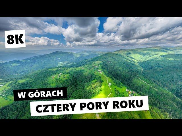 4 pory roku w polskich górach z perspektywy lotu ptaka [8K]