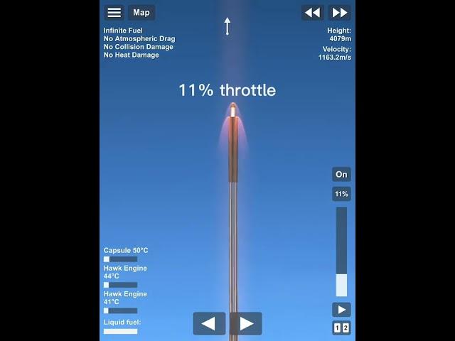 The NOT fastest rocket in spaceflight simulator. (Engine powered with cheats so not valid rocket)