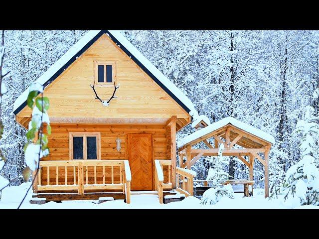 ONE Year a Man Builds the Log Cabin of his Dreams Alone in the Forest, Start to Finish