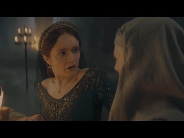 Rhaerya Confronts Alicent and Learns Viserys Story of Ice and Fire Final Scene House of the Drag