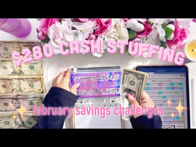 $280 Savings Challenge Stuffing| February Cash Stuffing | Budgets With Bess