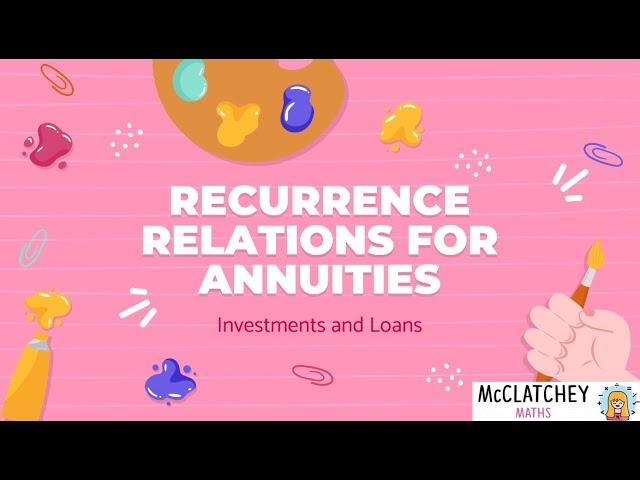 Recurrence Relation for an annuity