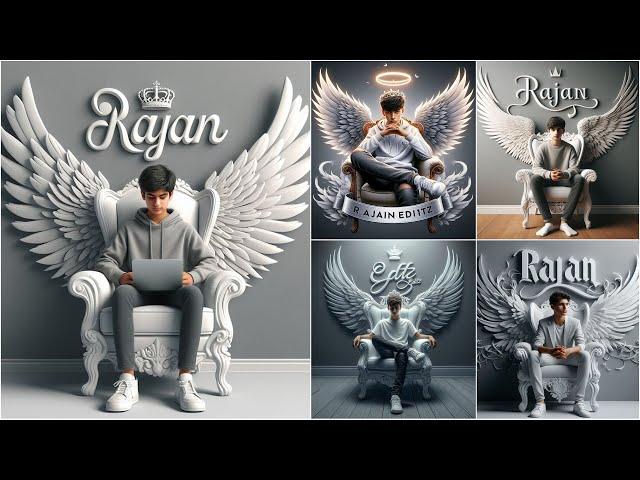 How To Create 3D Ai Wings Name art' Image | Trending Wings Name Video Editing | Bing Image Creator