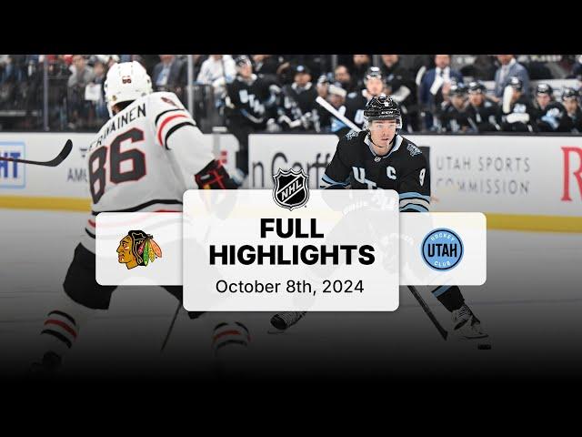 Blackhawks at Utah Hockey Club | October 08, 2024 | NHL Full Game Highlights