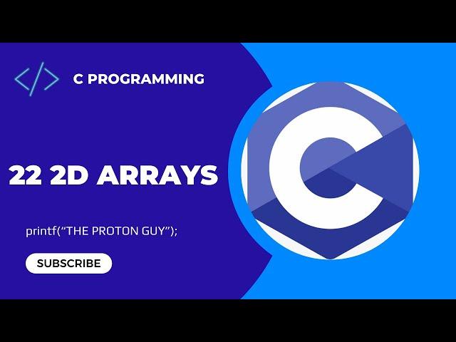 22. 2 Dimensional Arrays in C | C Programming For Beginners