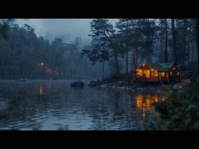  Rain Falling Softly - Moments of Peace in Camping Tent by the LakeGentle Rain for Sleep, Study