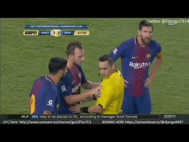 Rakitic pushes the referee ▶ FC BARCELONA VS REAL MADRID 3-2