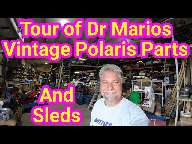 Dr Marios Vintage Polaris Snowmobile Parts Warehouse Tour and Sled Display.