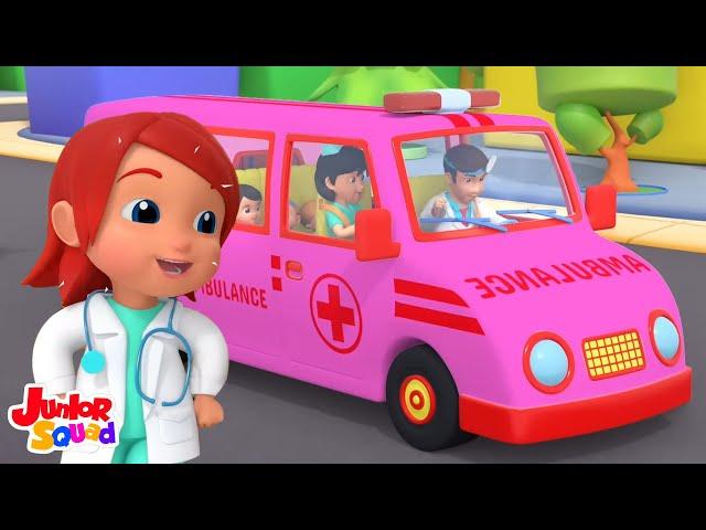 Roues sur l'ambulance + Plus Véhicules Chansons pour Bébés par Junior Squad