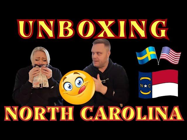 Swedish couple unbox wonderful gifts from North Carolina!