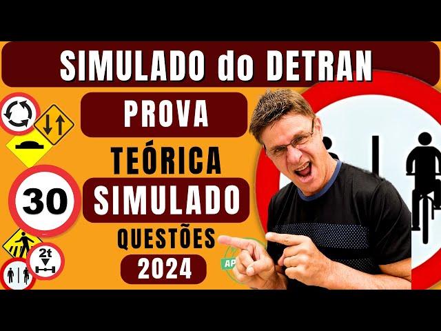 PROVA SIMULADA do DETRAN 2024. EXAME TEÓRICO do DETRAN 2024. SIMULADO de legislação de trânsito 2024