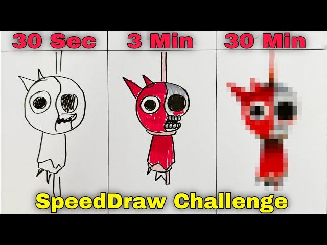 Drawing INCREDIBOX SPRUNKI ( RADDY ) in 30 Sec, 3 Min and 30 Min.