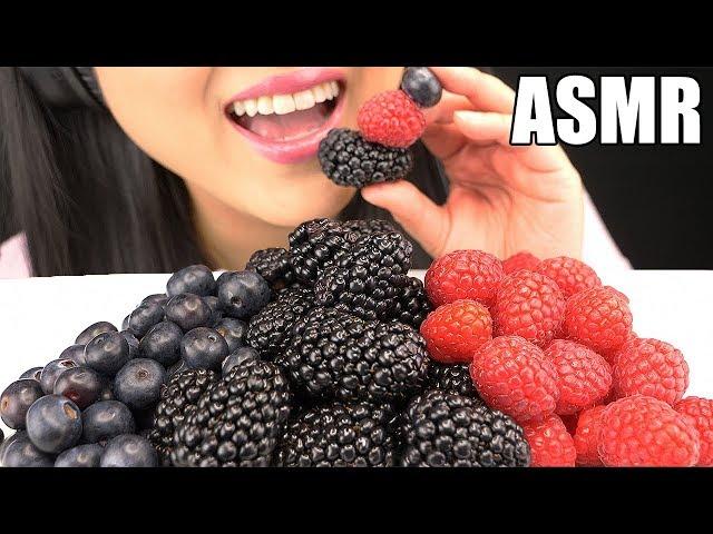 ASMR BERRY FRUIT PLATTER *JUMBO BLACKBERRIES* (No Talking) EATING SOUNDS | ASMR Phan