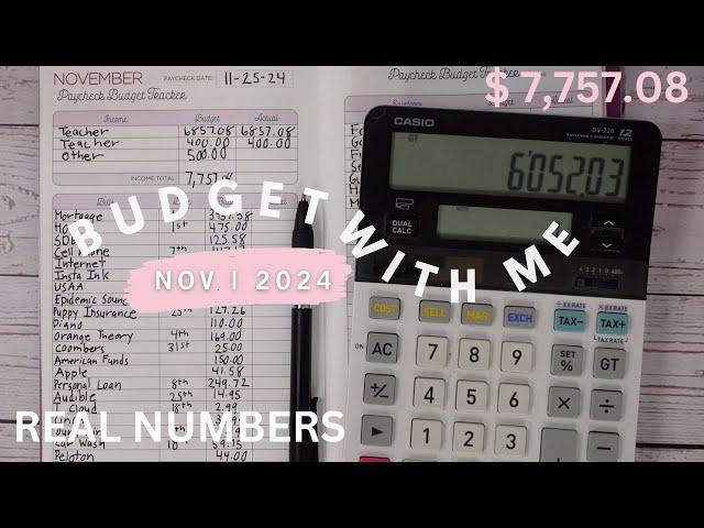 November 2024 | Monthly Budget With Me | $7,757.08 | Zero Based Budget