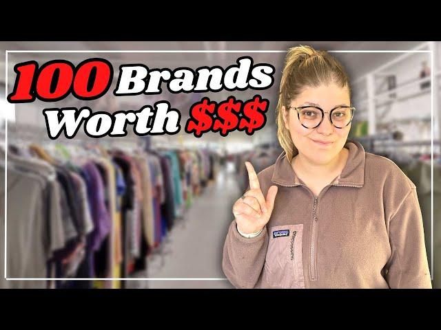 100 BEST BRANDS TO THRIFT & RESELL Online in 2024! Selling on eBay & Poshmark!