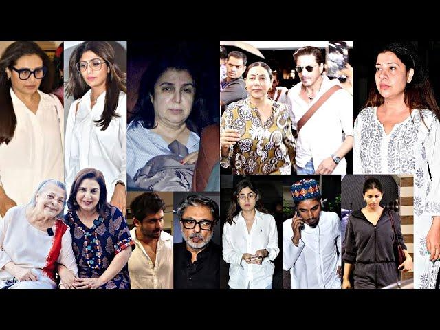 Farah Khan Mother FuneraI Video - SRK, Rani Mukherjee, Shilpa Shetty, Sambhavna Seth, Shoaib Ibrahim