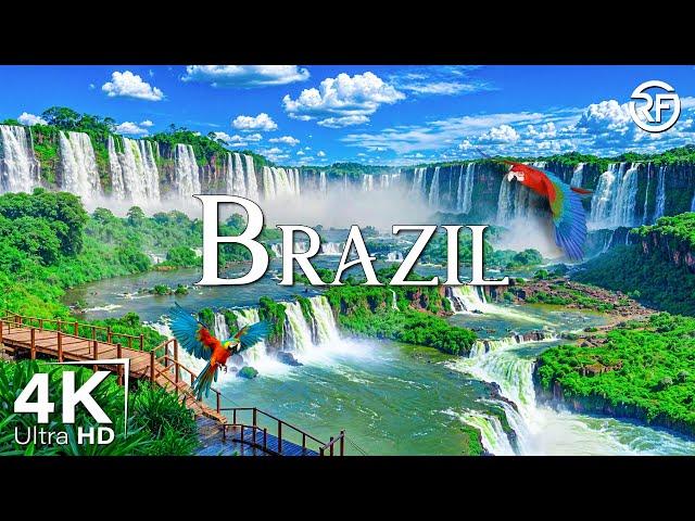 FLYING OVER BRAZIL (4K UHD) - Relaxing Music Along With Beautiful Nature - 4K Video Ultra HD