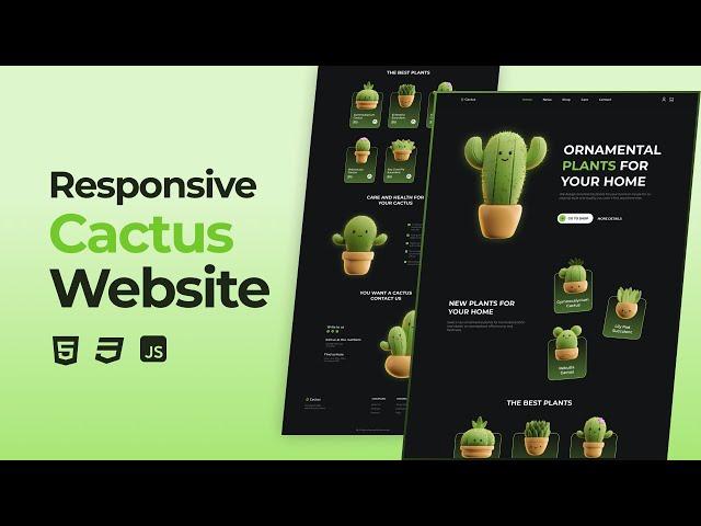 Responsive Cactus Website Design Using HTML CSS And JavaScript