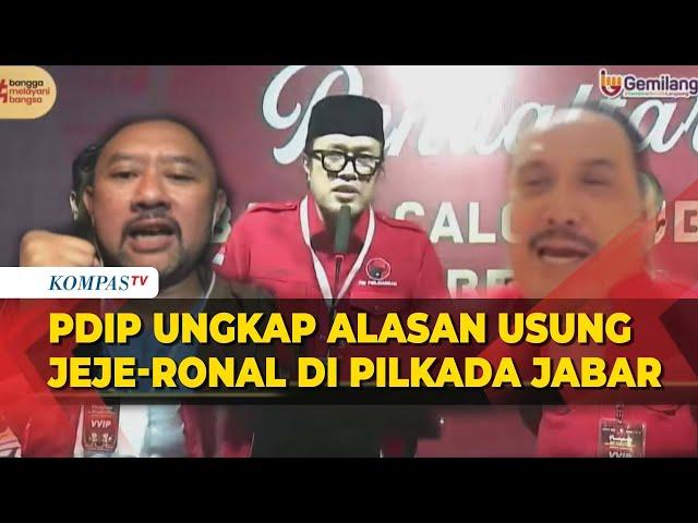 Ono Surono Ungkap Alasan PDIP Usung Jeje Wiradinata-Ronal Surapradja di Pilkada Jabar 2024