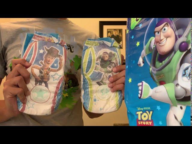 Toy Story's Woody and Buzz, Huggies Pull-Ups Night Time 3T-4T, package opening