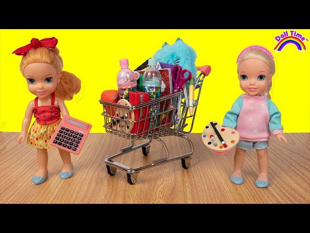 Elsa & Anna Huge School Supplies Haul -Tic Tac Toy XOXO Surprise Toys